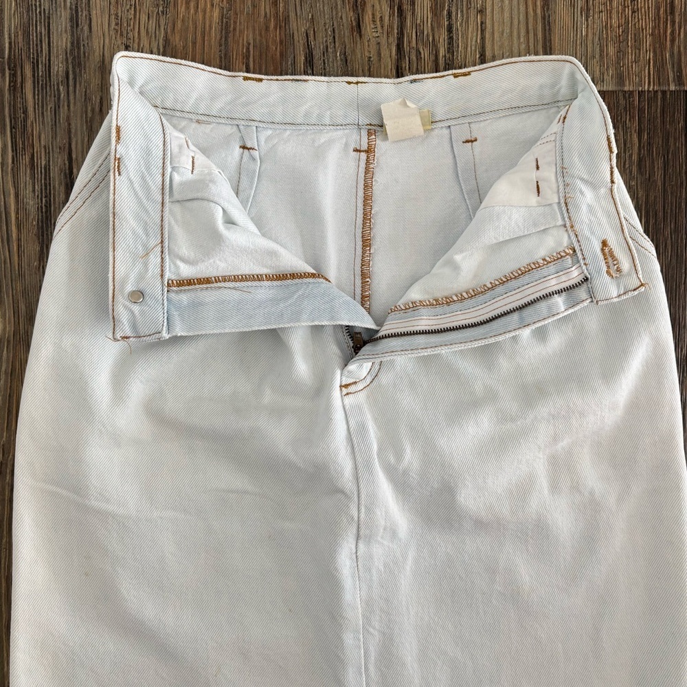 Vtg Vivaldi Jeanswear Denim Pencil Skirt Size 8 White w/Hint of Blue 80s 90s - Picture 3 of 12